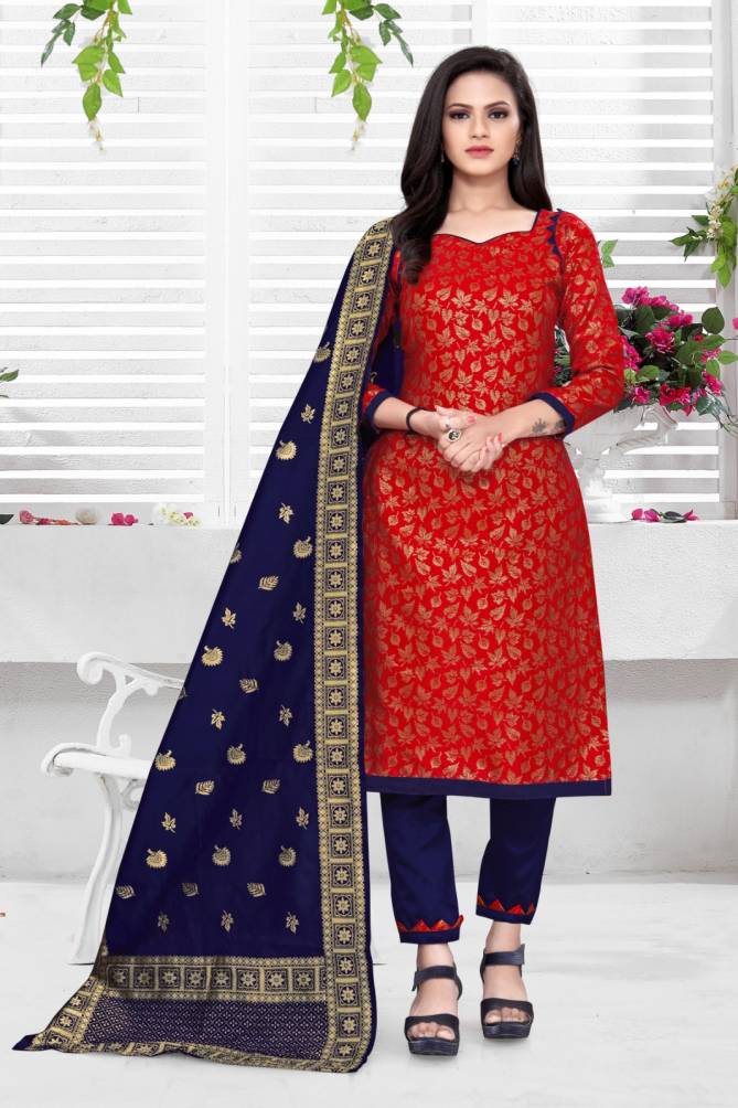 VT Flower Banarasi Silk Flower Casual Wear Wholesale Dress Material